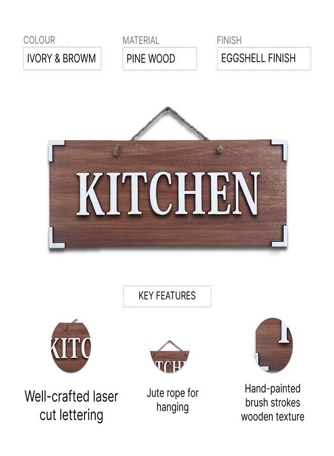 Chalk My Theme Wooden Kitchen Sign Board Door and Wall Hanging | Kitchen Interior for Home, Office, Hotel, Café, and Restaurant | Kitchen Décor | Kitchen Decoration Items 15.5 X 5 Inches - Image 5